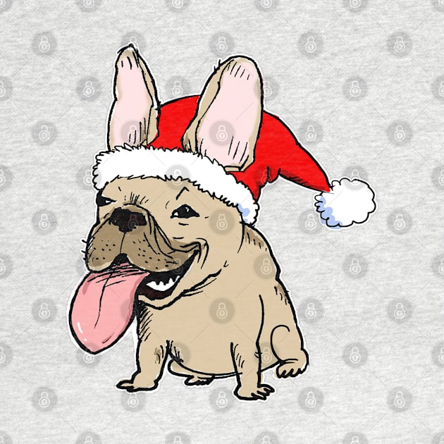 French Bulldog Christmas Cartoon Frenchie Holiday by Coffee Squirrel